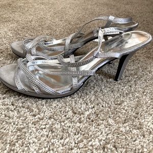 Silver Strap Heels -